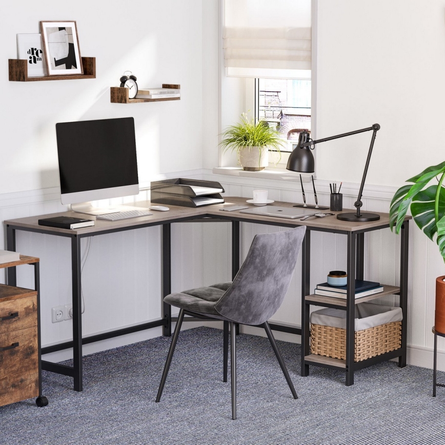 SOLEA Corner Writing Desk Brown/Black