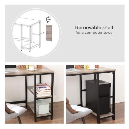 SOLEA Corner Writing Desk Brown/Black