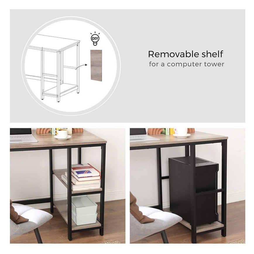 SOLEA Corner Writing Desk Brown/Black