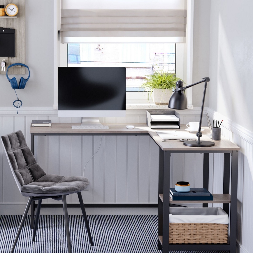 SOLEA Corner Writing Desk Brown/Black