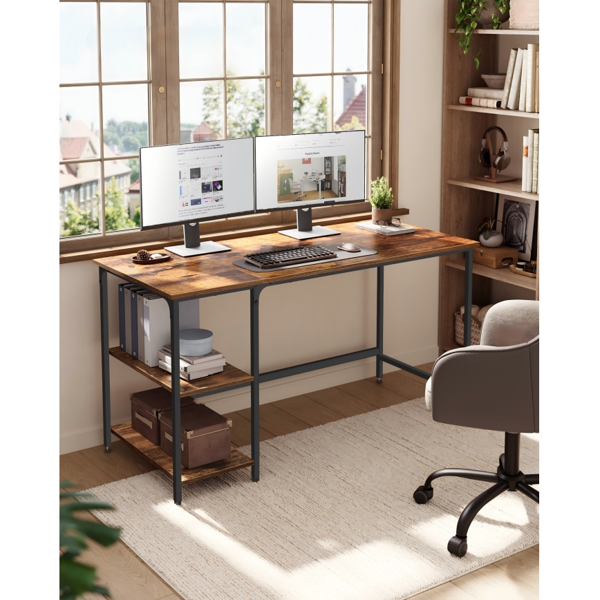 SOLEA Writing Desk 140 x 60 cm, Brown/Black