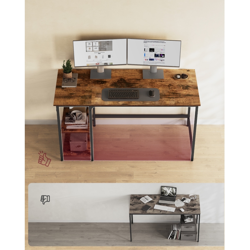 SOLEA Writing Desk 140 x 60 cm, Brown/Black