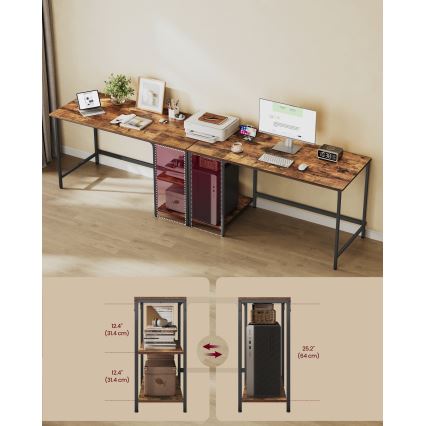SOLEA Writing Desk 140 x 60 cm, Brown/Black
