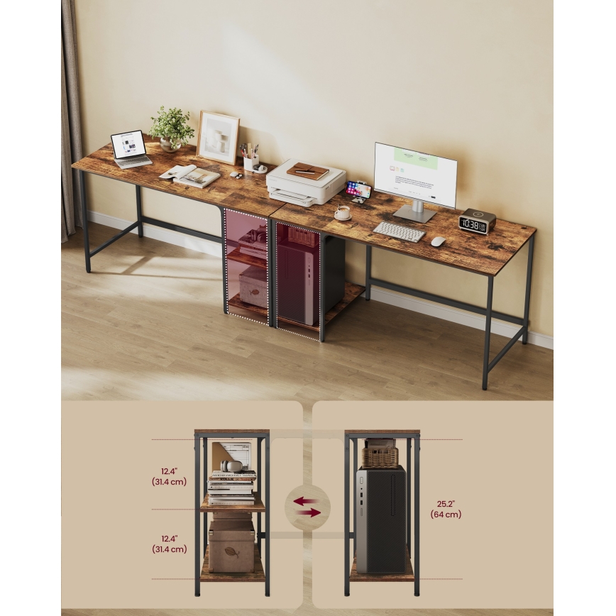 SOLEA Writing Desk 140 x 60 cm, Brown/Black
