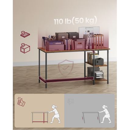 SOLEA Writing Desk 140 x 60 cm, Brown/Black