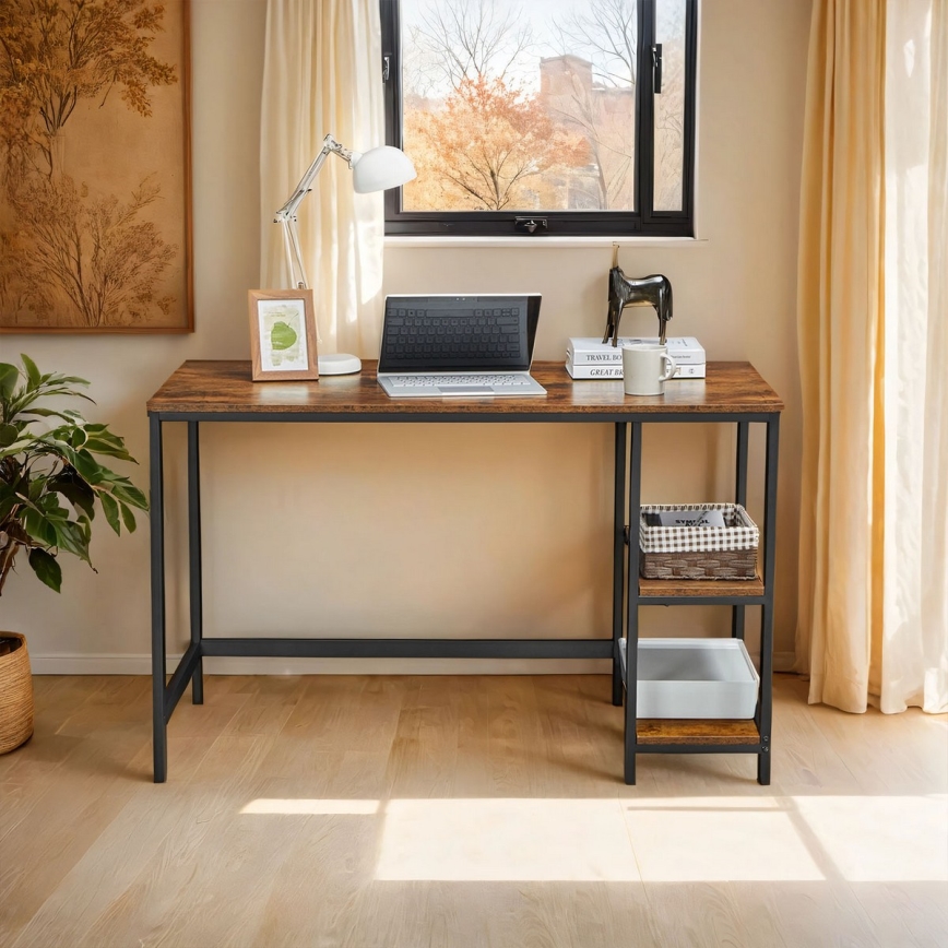 SOLEA Writing Desk, Brown/Black