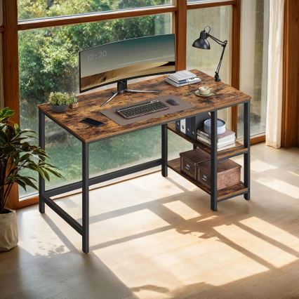 SOLEA Writing Desk, Brown/Black