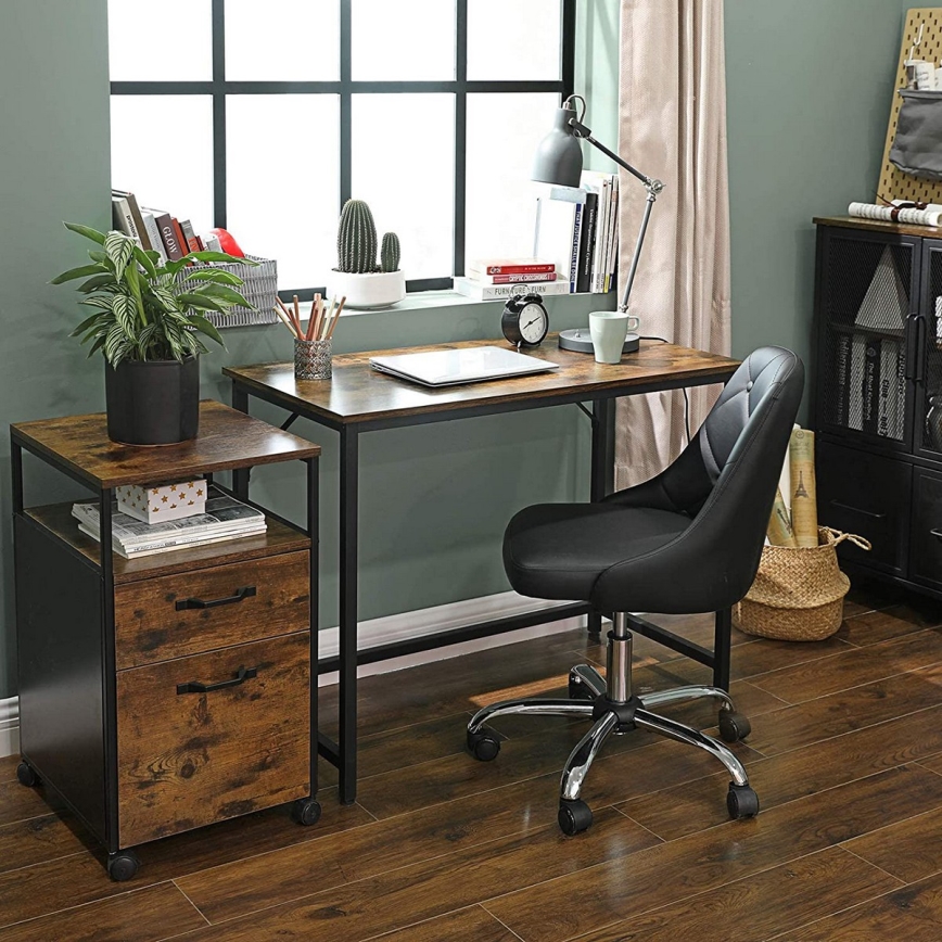 SOLEA Writing Desk, Brown/Black