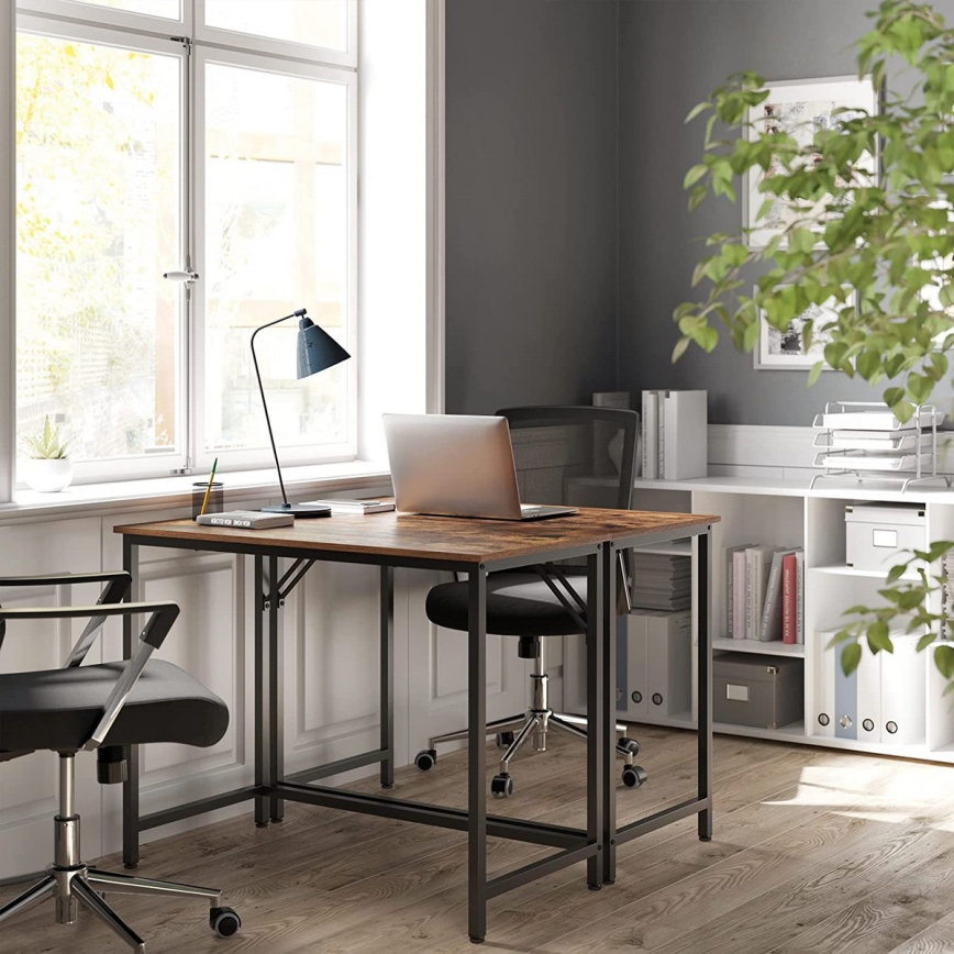 SOLEA Writing Desk, Brown/Black