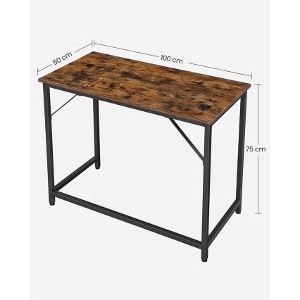 SOLEA Writing Desk, Brown/Black