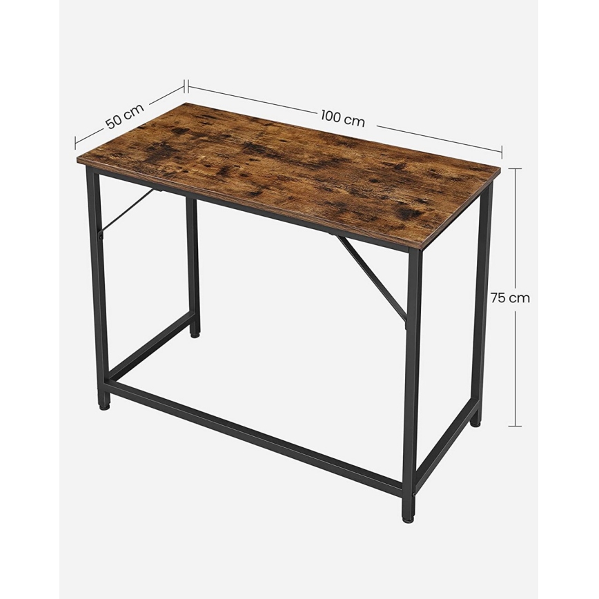SOLEA Writing Desk, Brown/Black