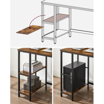 SOLEA Writing Desk, Brown/Black