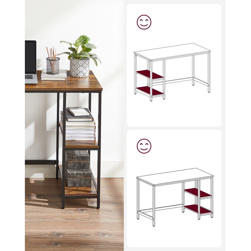 SOLEA Writing Desk, Brown/Black