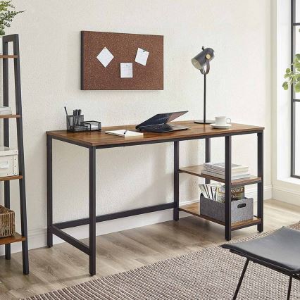 SOLEA Writing Desk, Brown/Black