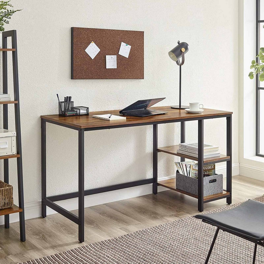 SOLEA Writing Desk, Brown/Black