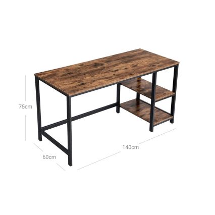 SOLEA Writing Desk, Brown/Black