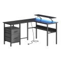 SOLEA-X Backlit Writing Desk, Brown/Black
