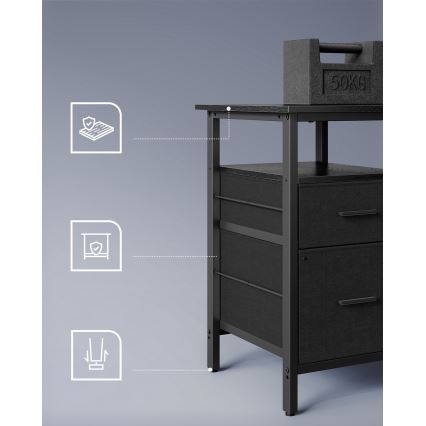 SOLEA-X Backlit Writing Desk, Brown/Black