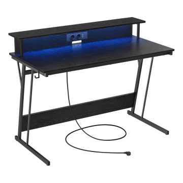 SOLEA-X Backlit Writing Desk — Black
