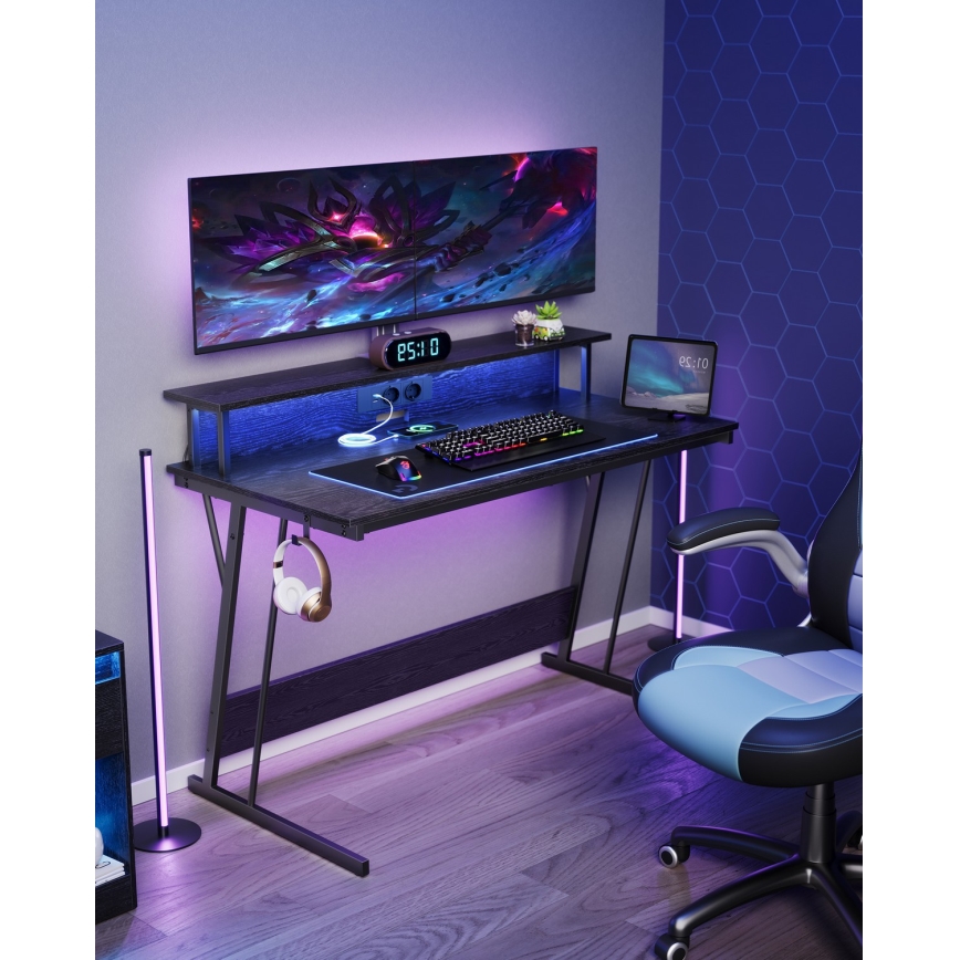 SOLEA-X Backlit Writing Desk — Black