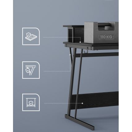 SOLEA-X Backlit Writing Desk — Black