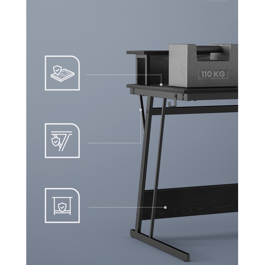 SOLEA-X Backlit Writing Desk — Black