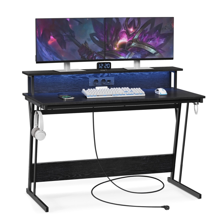 SOLEA-X Backlit Writing Desk — Black