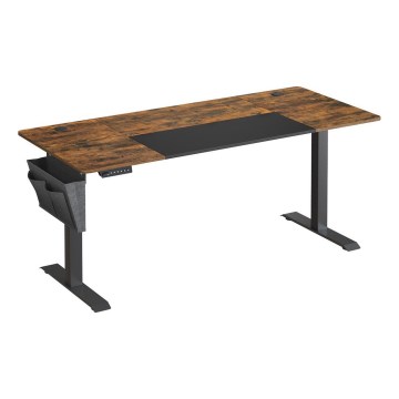 SOLEA-X Height-Adjustable Writing Desk, Brown/Black