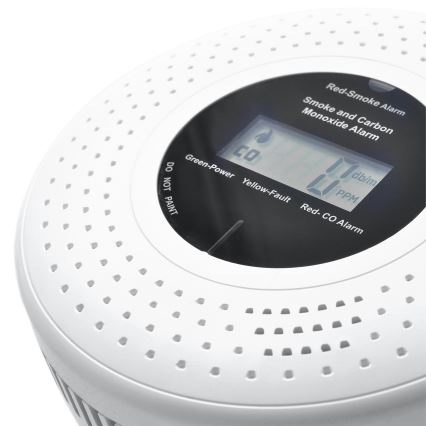 Smoke and carbon monoxide detector with LCD display 2xAA