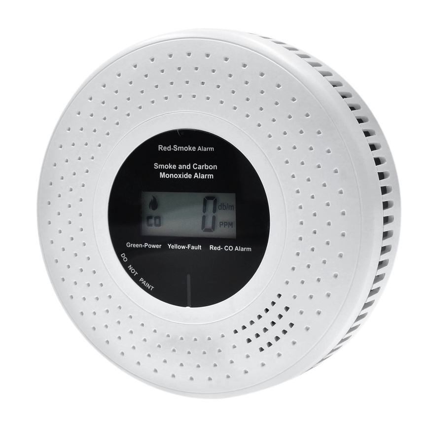Smoke and carbon monoxide detector with LCD display 2xAA