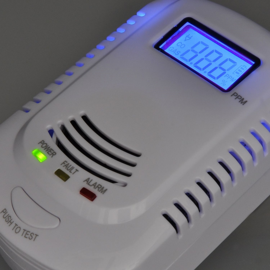 Carbon monoxide and flammable gas detector 230V