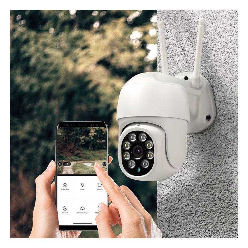 Outdoor camera with sensor — IP65-rated, Wi-Fi, Tuya