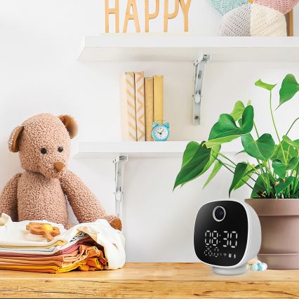 Smart camera with alarm clock, thermometer and LED light 1296p 3Mpx 5V Wi-Fi Tuya IP65