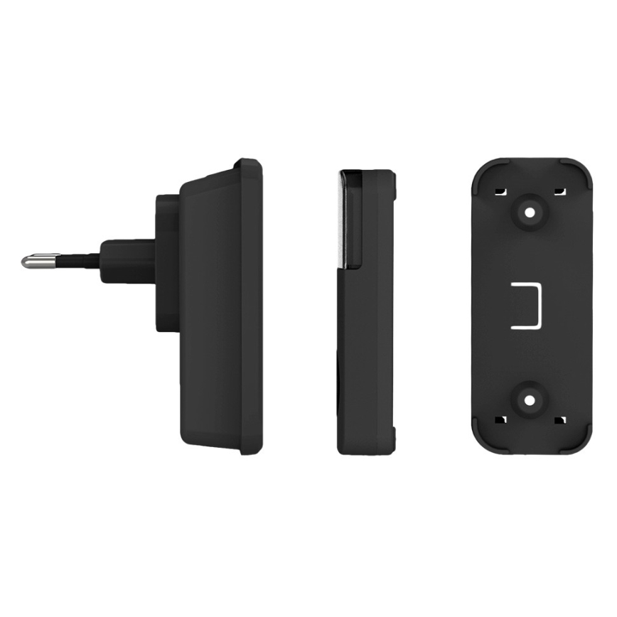 Wireless socket doorbell 230V IP56 black