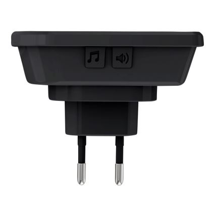 Wireless socket doorbell 230V IP56 black