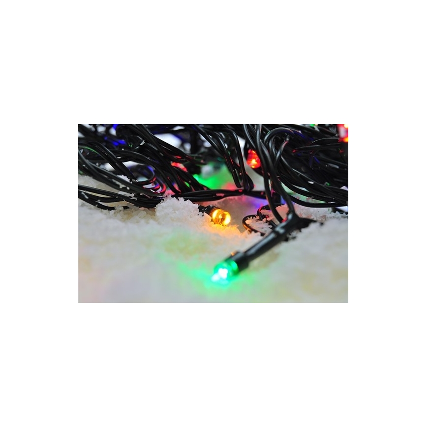 LED Outdoor String Lights, 100 LEDs / 8 Functions, IP44, 13 m, Multicolor