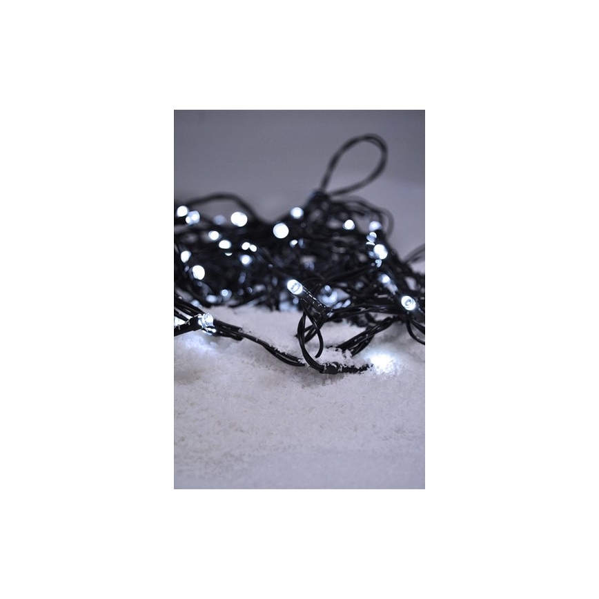 LED Outdoor Christmas chain 100xLED/8 functions 13m IP44 cool white