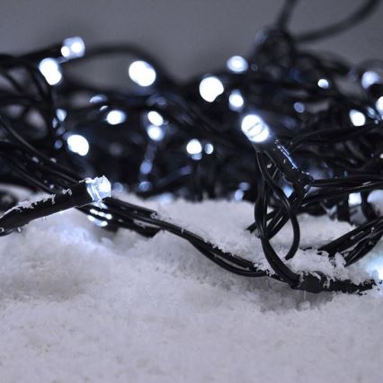 LED Outdoor String Lights, 100 LEDs / 8 modes, 13 m, IP44, Cool White