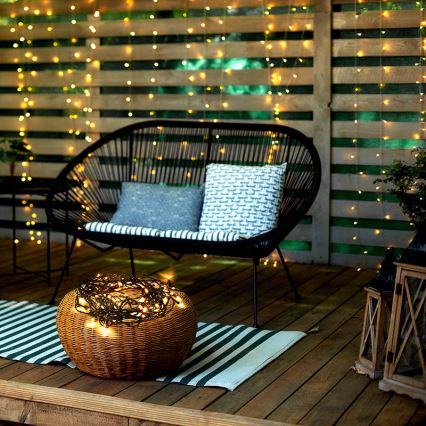 LED Outdoor String Lights, 100 LEDs / 8 Modes, IP44, 13 m, Warm White