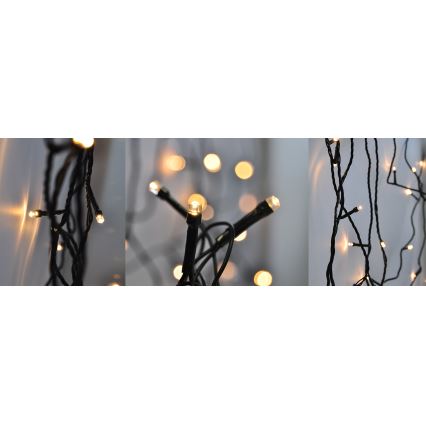 LED Christmas outdoor chain 50xLED/8 functions 8m IP44 warm white