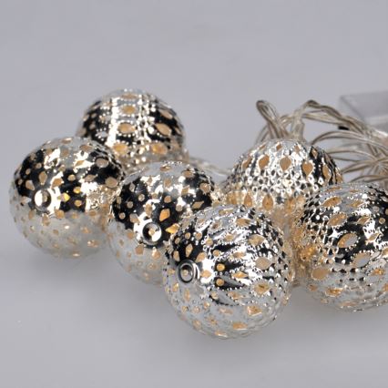 LED Christmas chain 10xLED/2xAA 1m warm white