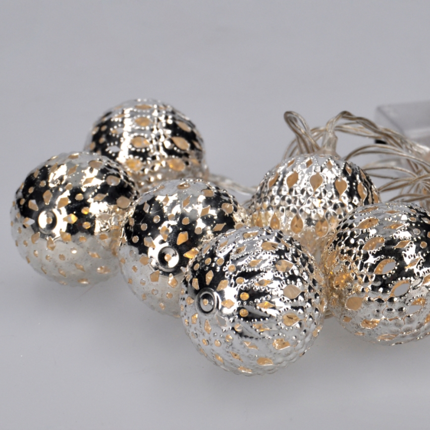 LED Christmas chain 10xLED/2xAA 1m warm white