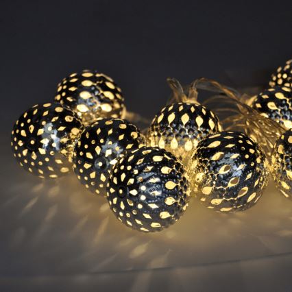 LED Christmas chain 10xLED/2xAA 1m warm white