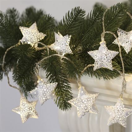 LED Christmas chain 10xLED/2xAA 2m warm white