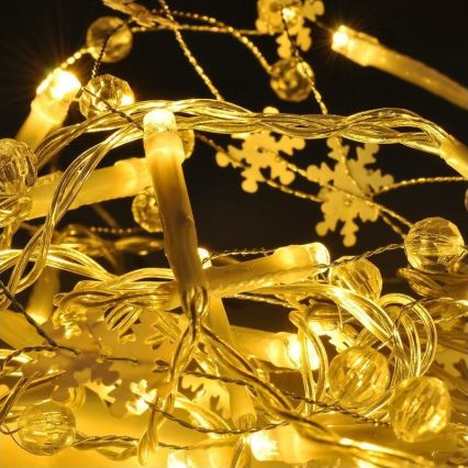 LED Christmas string lights 20xLED/2xAA 2m warm white