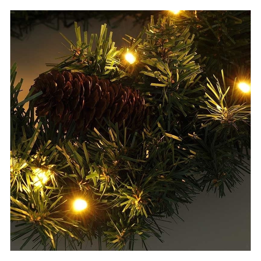 LED Outdoor Christmas wreath 15xLED/3xAA IP44