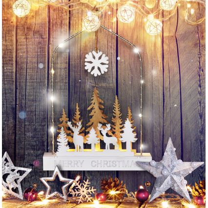 LED Christmas decoration LED/2xAA forest with deers