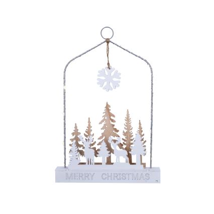 LED Christmas decoration LED/2xAA forest with deers