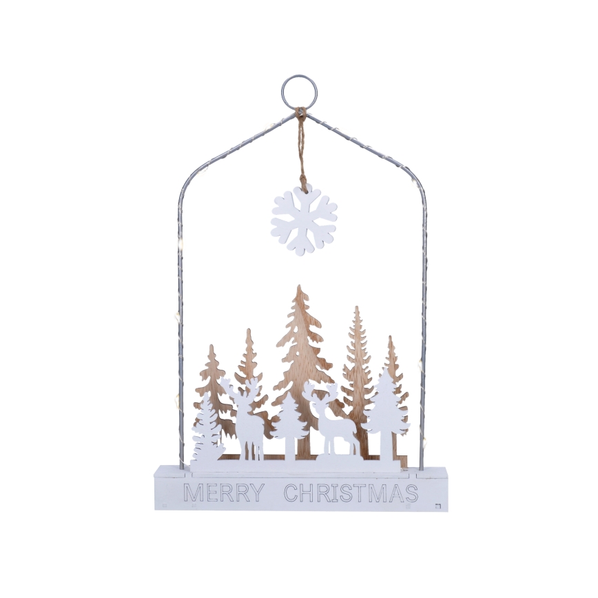 LED Christmas decoration LED/2xAA forest with deers