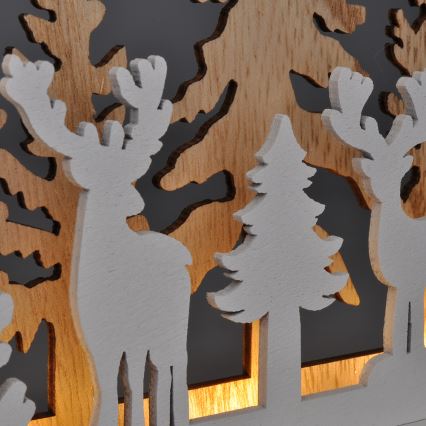 LED Christmas decoration LED/2xAA forest with deers